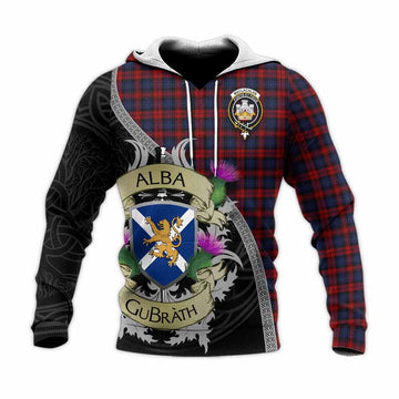MacLachlan (McLachlan) Tartan Family Crest Knitted Hoodie Lion Rampant Royal Thistle Shield Celtic Inspired