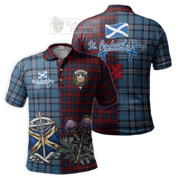 Tartan Vibes Clothing MacLachlan (McLachlan) Tartan Polo Shirt Happy St. Andrew's Day Half Tartan Style