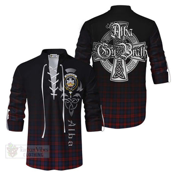 Tartan Vibes Clothing MacLachlan (McLachlan) Tartan Ghillie Kilt Shirt Featuring Alba Gu Brath Family Crest Celtic Inspired