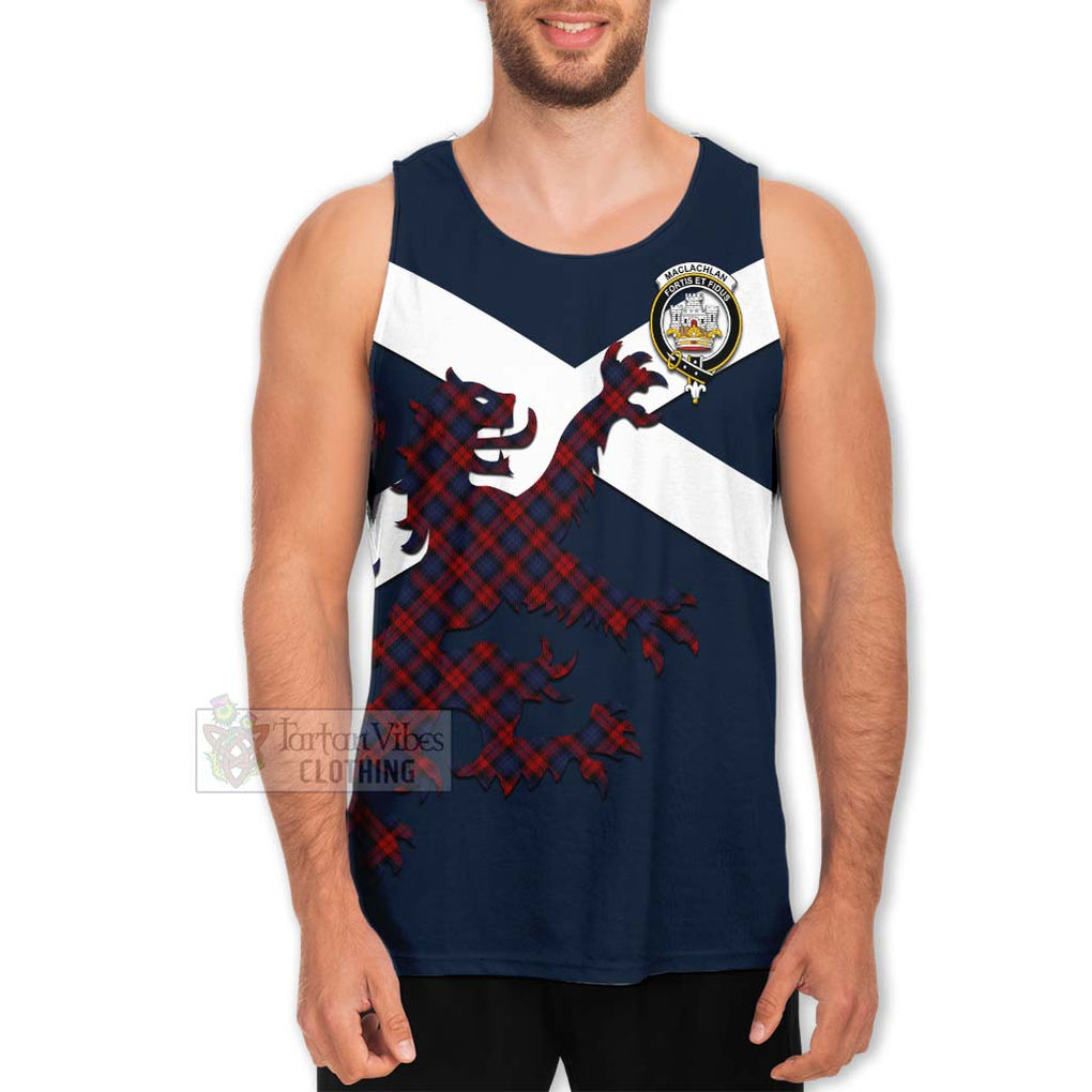 Tartan Vibes Clothing MacLachlan (McLachlan) Tartan Lion Rampant Men's Tank Top – Proudly Display Your Heritage with Alba Gu Brath and Clan Name