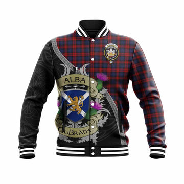 Tartan Vibes Clothing MacLachlan (McLachlan) Tartan Family Crest Baseball Jacket Lion Rampant Royal Thistle Shield Celtic Inspired