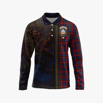 MacLachlan (McLachlan) Tartan Family Crest Long Sleeve Polo Shirt Alba Gu Brath Be Brave Lion Ancient Style