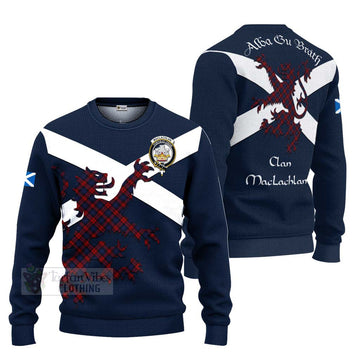 Tartan Vibes Clothing MacLachlan (McLachlan) Tartan Lion Rampant Knitted Sweater – Proudly Display Your Heritage with Alba Gu Brath and Clan Name