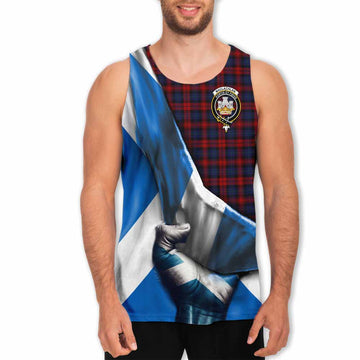Tartan Vibes Clothing MacLachlan (McLachlan) Tartan Men's Tank Top with Family Crest Scotland Patriotic Style