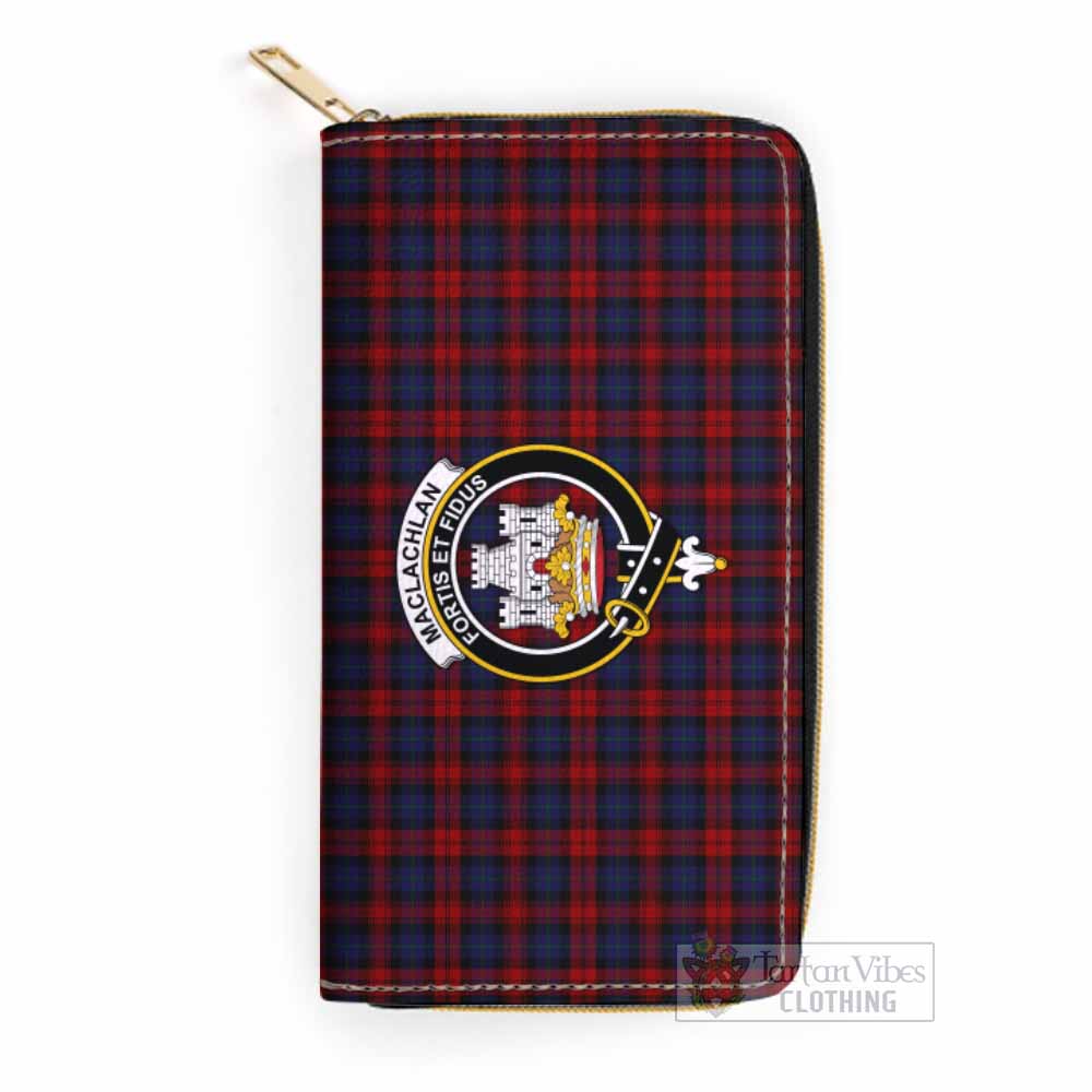 Tartan Vibes Clothing MacLachlan (McLachlan) Tartan Women's Leather Wallet with Family Crest