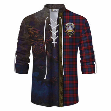 MacLachlan (McLachlan) Tartan Family Crest Ghillie Kilt Shirt Alba Gu Brath Be Brave Lion Ancient Style