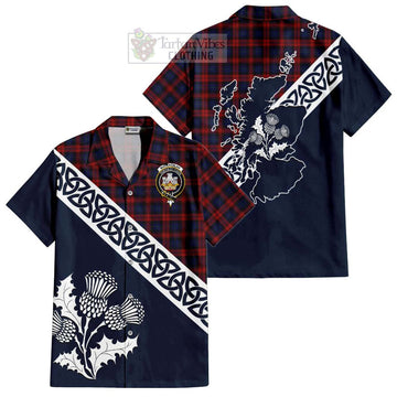 MacLachlan (McLachlan) Tartan Hawaiian Shirt Featuring Thistle and Scotland Map