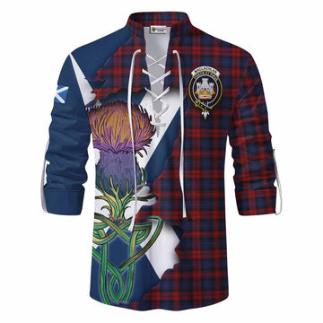 Tartan Vibes Clothing MacLachlan (McLachlan) Tartan Family Crest Ghillie Kilt Shirt Scottish Thistle Celtic Inspired