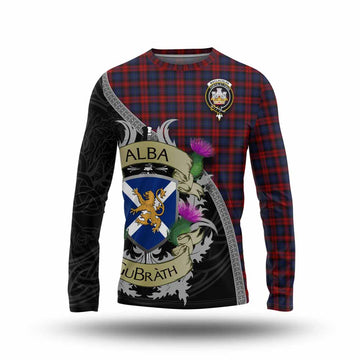 Tartan Vibes Clothing MacLachlan (McLachlan) Tartan Family Crest Long Sleeve T-Shirt Lion Rampant Royal Thistle Shield Celtic Inspired