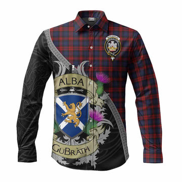 MacLachlan (McLachlan) Tartan Family Crest Long Sleeve Button Shirt Lion Rampant Royal Thistle Shield Celtic Inspired