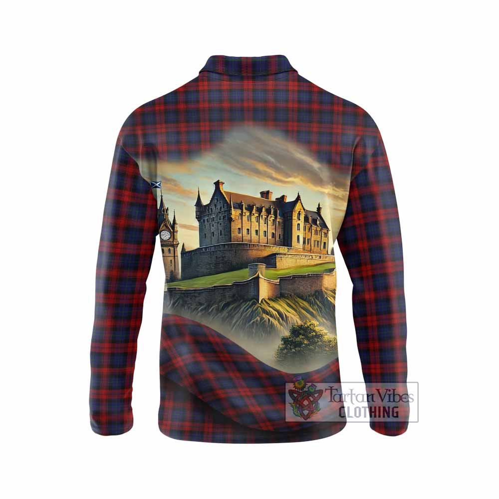 Tartan Vibes Clothing MacLachlan (McLachlan) Tartan Family Crest Long Sleeve Polo Shirt with Scottish Ancient Castle Style