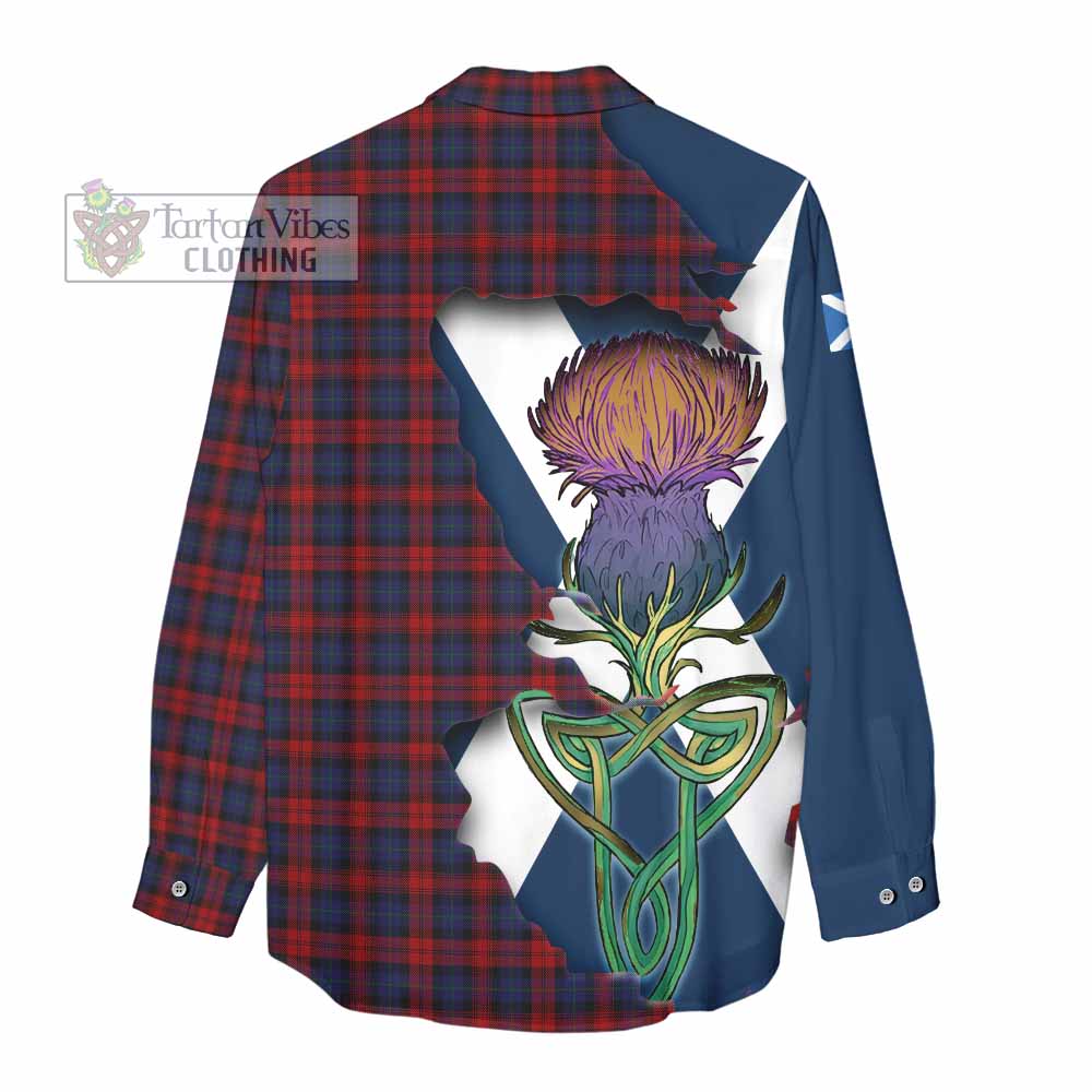 Tartan Vibes Clothing MacLachlan (McLachlan) Tartan Family Crest Women's Casual Shirt Scottish Thistle Celtic Inspired