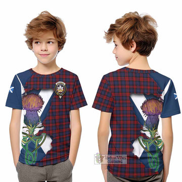 Tartan Vibes Clothing MacLachlan (McLachlan) Tartan Family Crest Kid T-Shirt Scottish Thistle Celtic Inspired