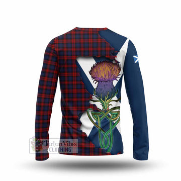 Tartan Vibes Clothing MacLachlan (McLachlan) Tartan Family Crest Long Sleeve T-Shirt Scottish Thistle Celtic Inspired