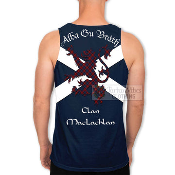 Tartan Vibes Clothing MacLachlan (McLachlan) Tartan Lion Rampant Men's Tank Top – Proudly Display Your Heritage with Alba Gu Brath and Clan Name