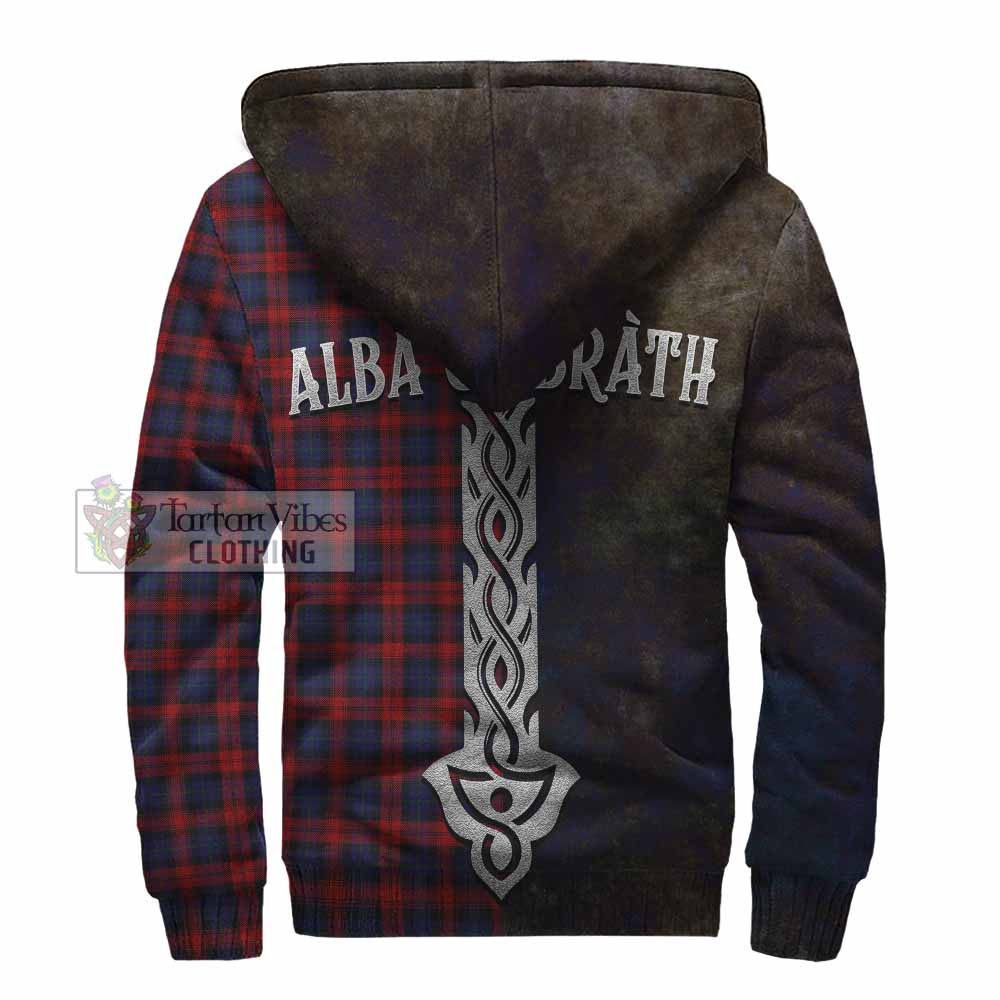 Tartan Vibes Clothing MacLachlan (McLachlan) Tartan Family Crest Sherpa Hoodie Alba Gu Brath Be Brave Lion Ancient Style