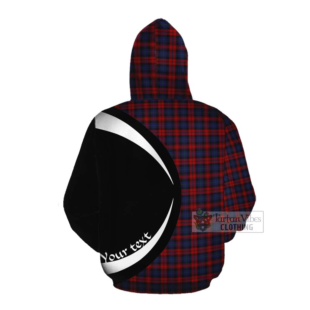 Tartan Vibes Clothing MacLachlan (McLachlan) Tartan Cotton Hoodie with Family Crest Circle Style