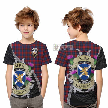 Tartan Vibes Clothing MacLachlan (McLachlan) Tartan Family Crest Kid T-Shirt Lion Rampant Royal Thistle Shield Celtic Inspired