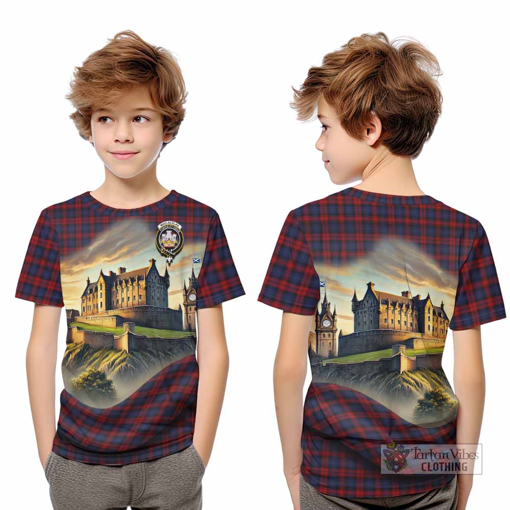 Tartan Vibes Clothing MacLachlan (McLachlan) Tartan Family Crest Kid T-Shirt with Scottish Ancient Castle Style