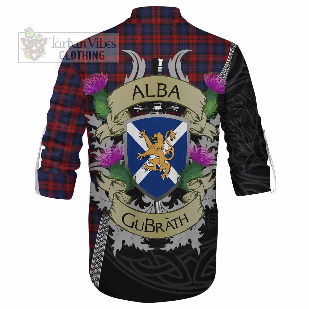 Tartan Vibes Clothing MacLachlan (McLachlan) Tartan Family Crest Ghillie Kilt Shirt Lion Rampant Royal Thistle Shield Celtic Inspired