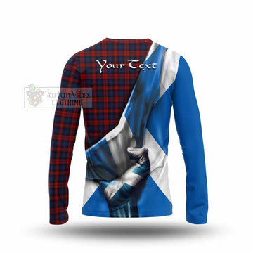 Tartan Vibes Clothing MacLachlan (McLachlan) Tartan Long Sleeve T-Shirt with Family Crest Scotland Patriotic Style