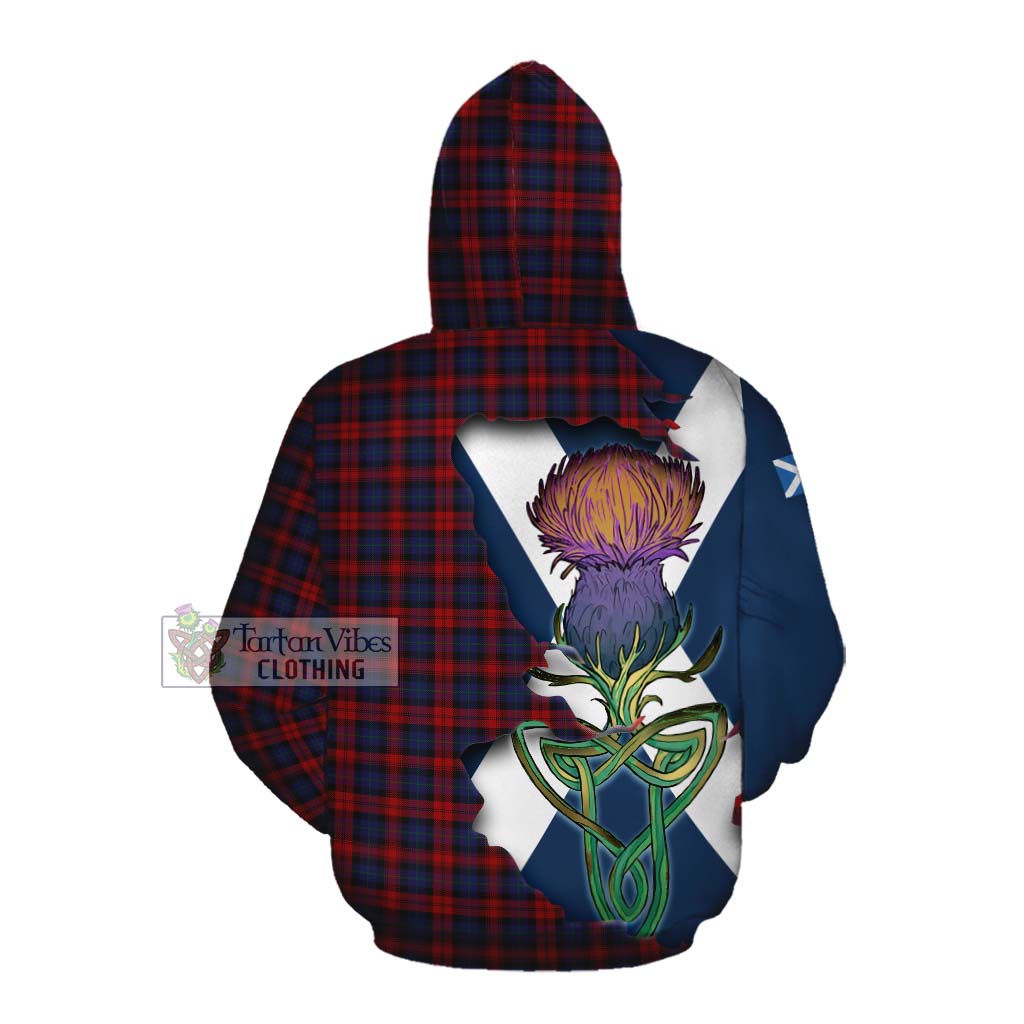 Tartan Vibes Clothing MacLachlan (McLachlan) Tartan Family Crest Cotton Hoodie Scottish Thistle Celtic Inspired