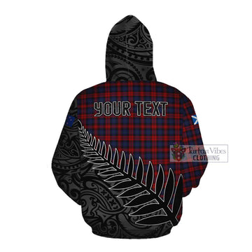 MacLachlan (McLachlan) Crest Tartan Cotton Hoodie with New Zealand Silver Fern Half Style
