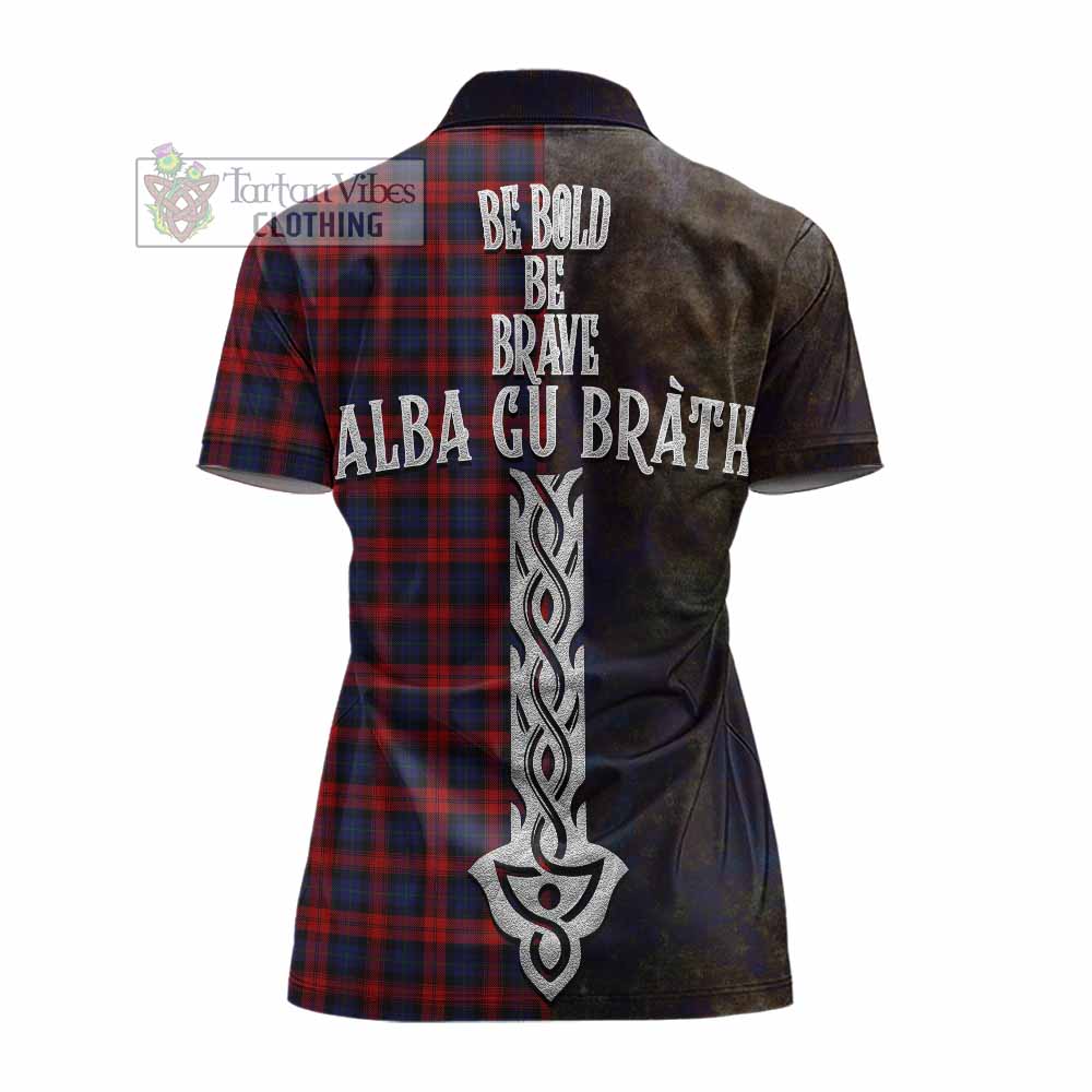Tartan Vibes Clothing MacLachlan (McLachlan) Tartan Family Crest Women's Polo Shirt Alba Gu Brath Be Brave Lion Ancient Style