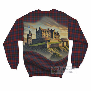 Tartan Vibes Clothing MacLachlan (McLachlan) Tartan Family Crest Sweatshirt with Scottish Ancient Castle Style