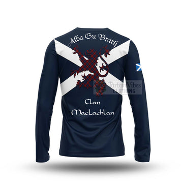 Tartan Vibes Clothing MacLachlan (McLachlan) Tartan Lion Rampant Long Sleeve T-Shirt – Proudly Display Your Heritage with Alba Gu Brath and Clan Name