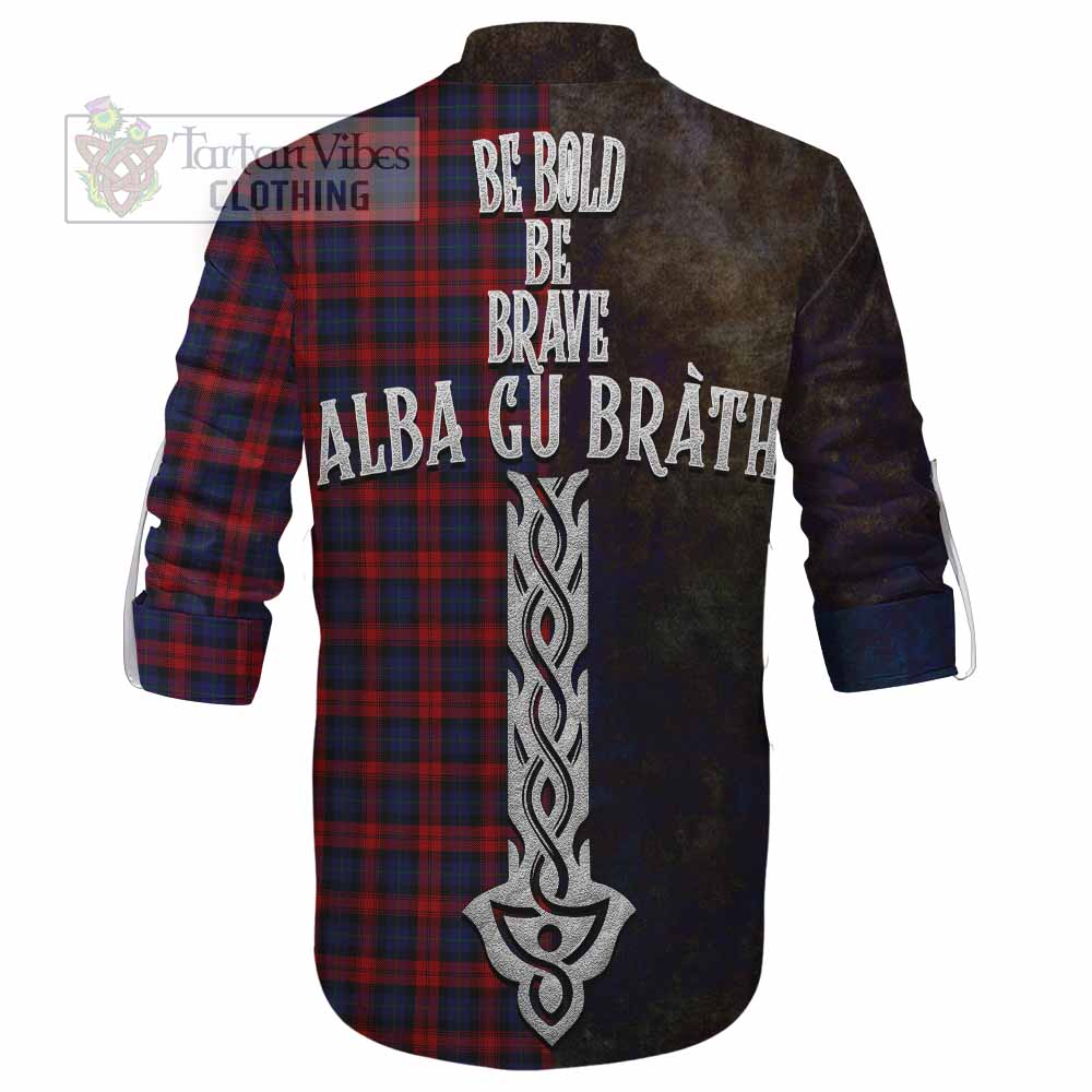 Tartan Vibes Clothing MacLachlan (McLachlan) Tartan Family Crest Ghillie Kilt Shirt Alba Gu Brath Be Brave Lion Ancient Style