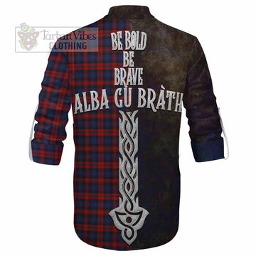 MacLachlan (McLachlan) Tartan Family Crest Ghillie Kilt Shirt Alba Gu Brath Be Brave Lion Ancient Style