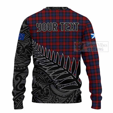 Tartan Vibes Clothing MacLachlan (McLachlan) Crest Tartan Knitted Sweater with New Zealand Silver Fern Half Style