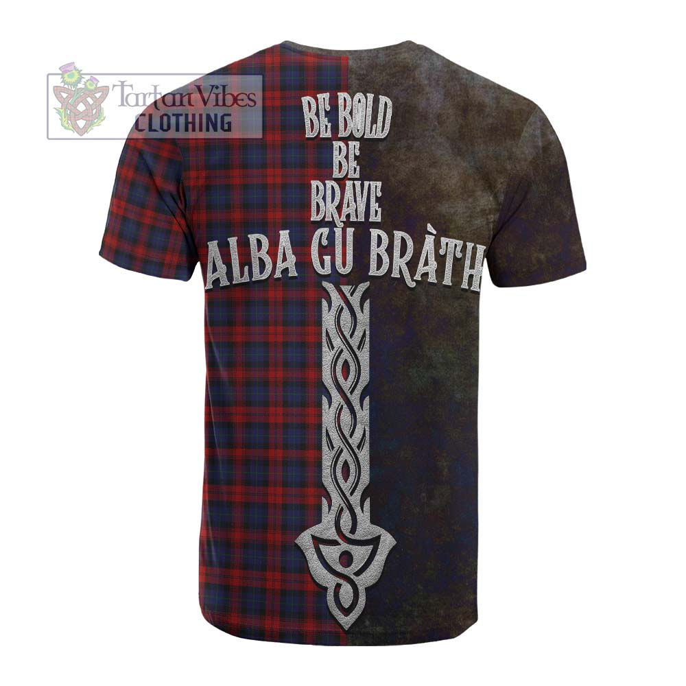 Tartan Vibes Clothing MacLachlan (McLachlan) Tartan Family Crest Cotton T-shirt Alba Gu Brath Be Brave Lion Ancient Style