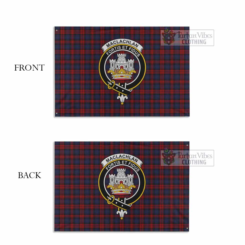 Tartan Vibes Clothing MacLachlan (McLachlan) Tartan House Flag with Family Crest