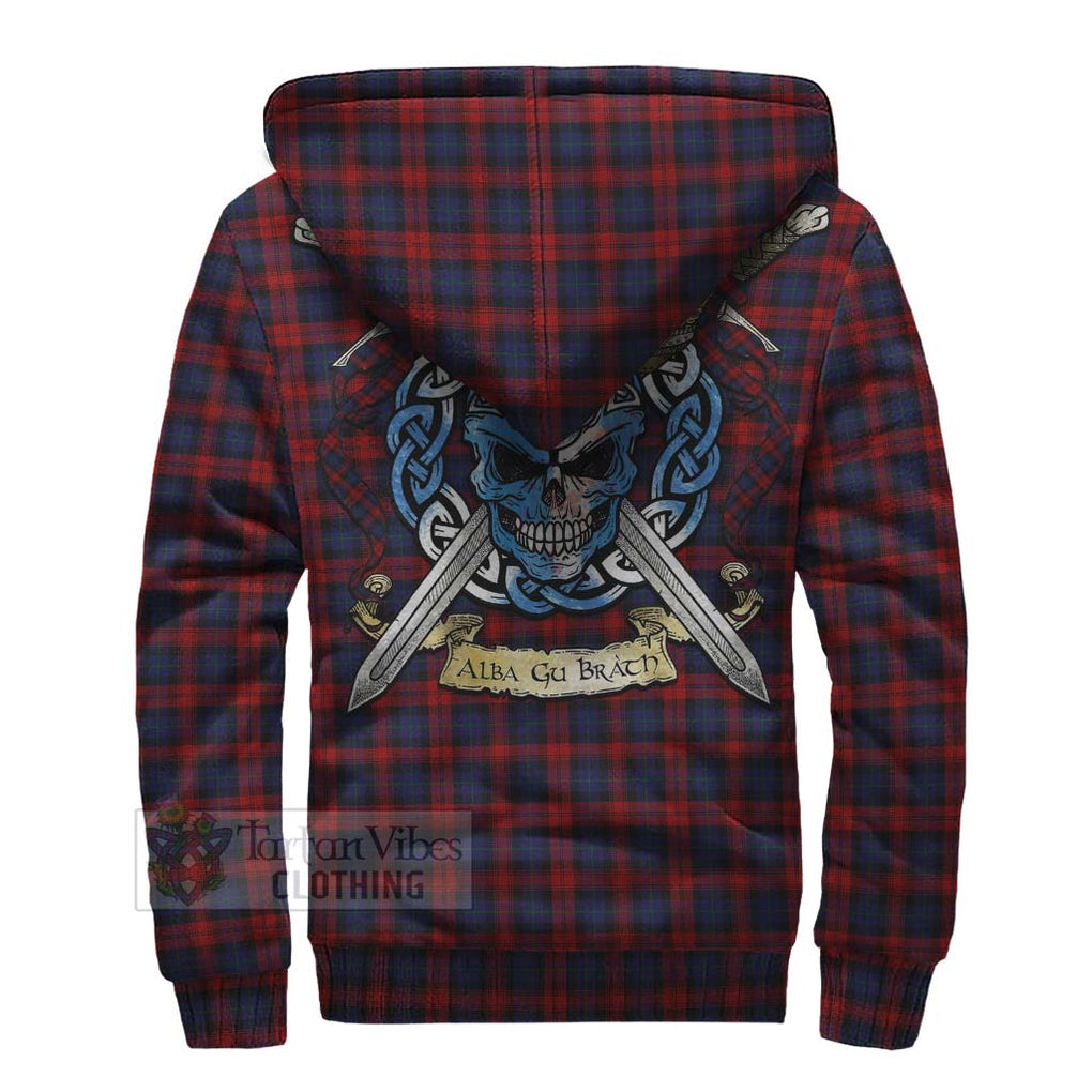 Tartan Vibes Clothing MacLachlan (McLachlan) Tartan Sherpa Hoodie with Family Crest Celtic Skull Style