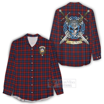 MacLachlan (McLachlan) Tartan Women's Casual Shirt with Family Crest Celtic Skull Style