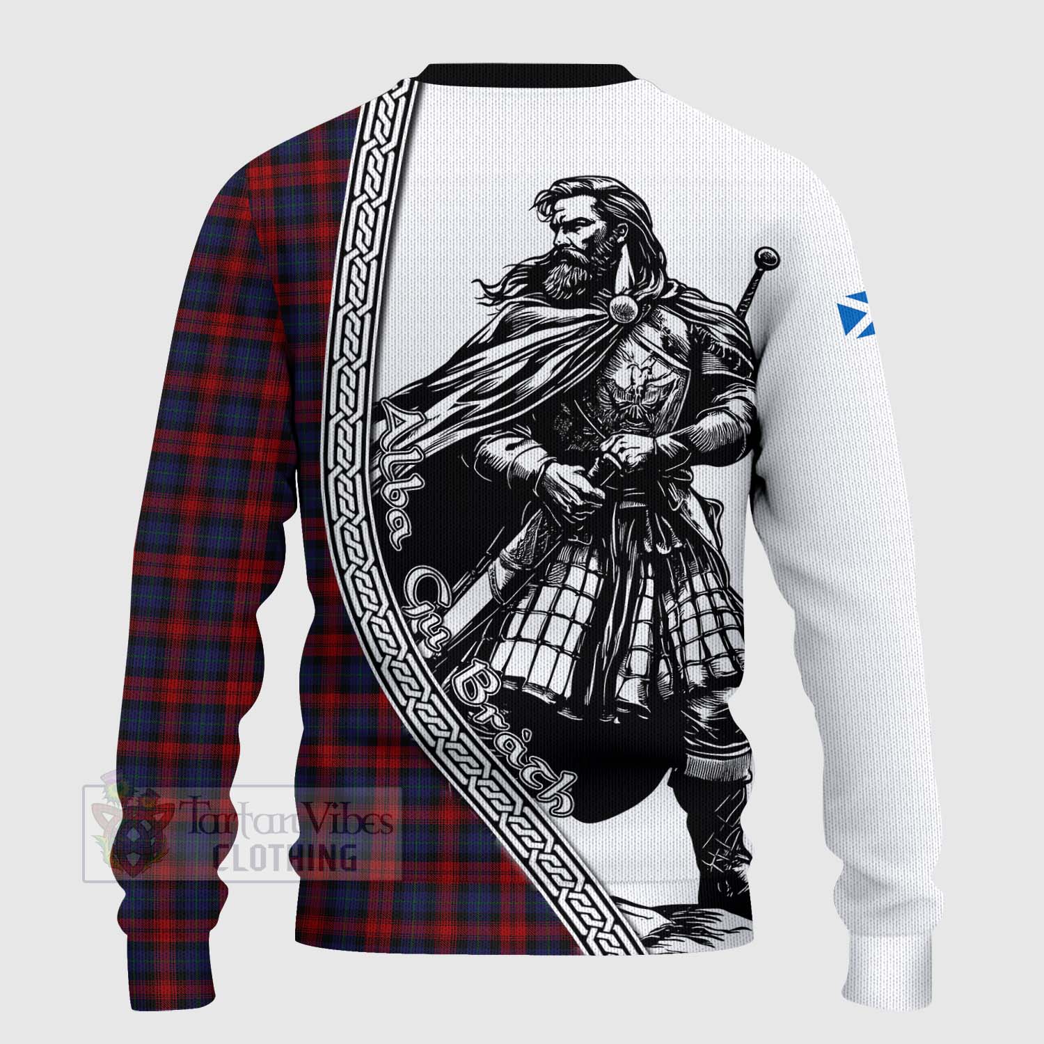 Tartan Vibes Clothing MacLachlan (McLachlan) Tartan Clan Crest Knitted Sweater with Highlander Warrior Celtic Style