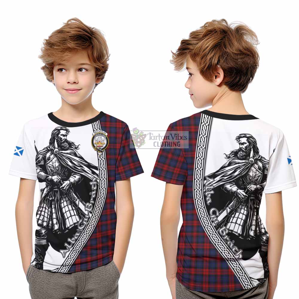 MacLachlan (McLachlan) Tartan Clan Crest Kid T-Shirt with Highlander Warrior Celtic Style