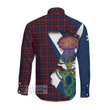 MacLachlan (McLachlan) Tartan Family Crest Long Sleeve Button Shirt Scottish Thistle Celtic Inspired