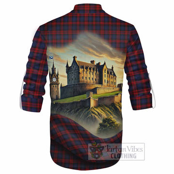 Tartan Vibes Clothing MacLachlan (McLachlan) Tartan Family Crest Ghillie Kilt Shirt with Scottish Ancient Castle Style