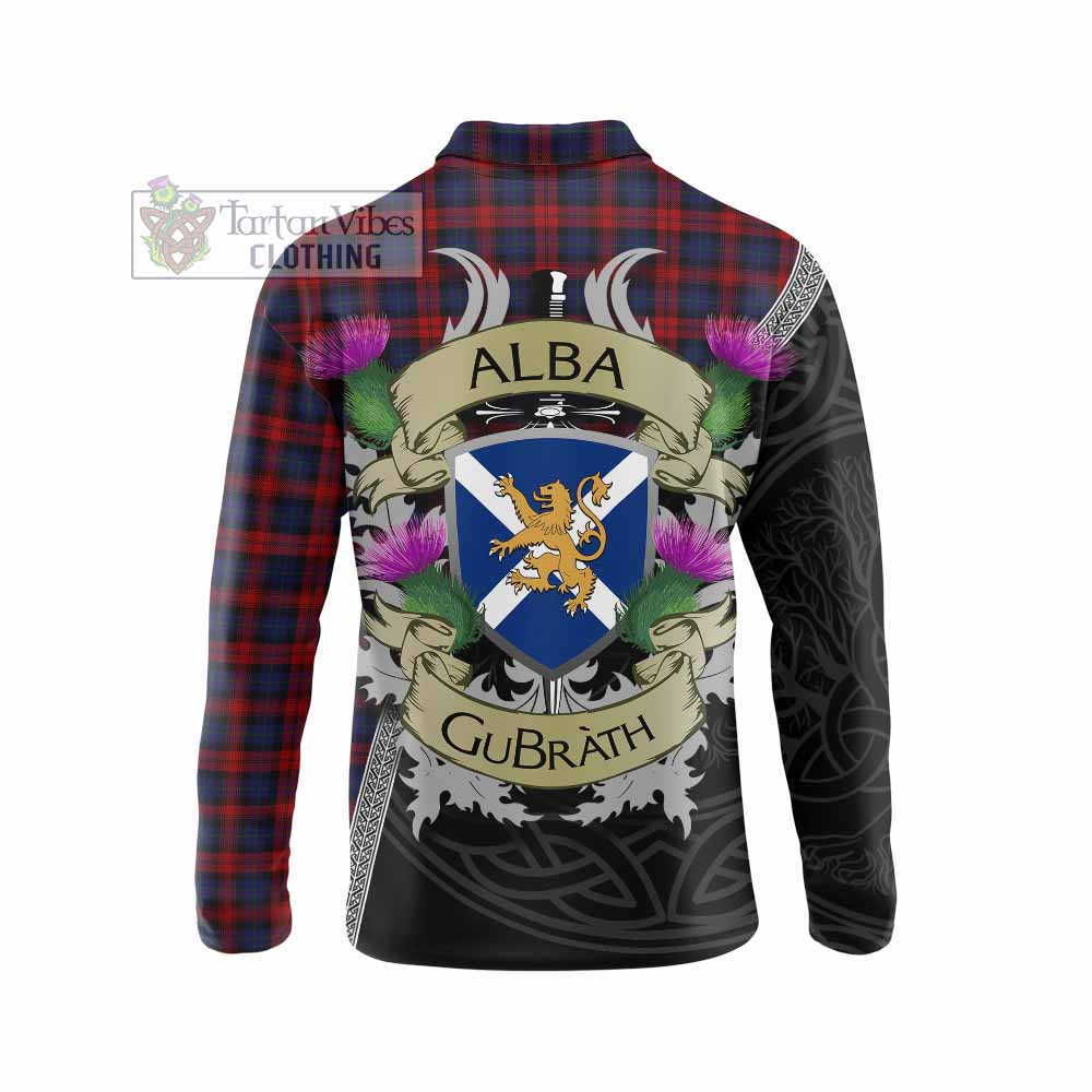 Tartan Vibes Clothing MacLachlan (McLachlan) Tartan Family Crest Long Sleeve Polo Shirt Lion Rampant Royal Thistle Shield Celtic Inspired