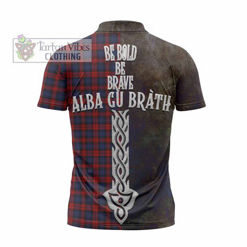 MacLachlan (McLachlan) Tartan Family Crest Zipper Polo Shirt Alba Gu Brath Be Brave Lion Ancient Style