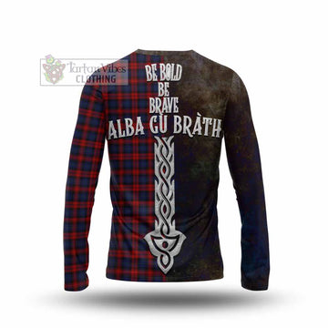 MacLachlan (McLachlan) Tartan Family Crest Long Sleeve T-Shirt Alba Gu Brath Be Brave Lion Ancient Style