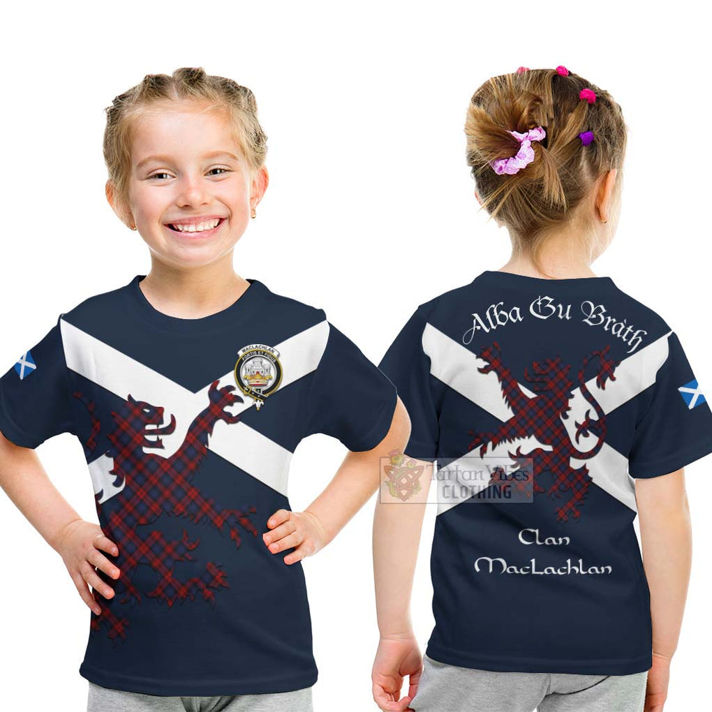 Tartan Vibes Clothing MacLachlan (McLachlan) Tartan Lion Rampant Kid T-Shirt – Proudly Display Your Heritage with Alba Gu Brath and Clan Name