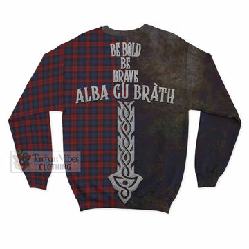 Tartan Vibes Clothing MacLachlan (McLachlan) Tartan Family Crest Sweatshirt Alba Gu Brath Be Brave Lion Ancient Style
