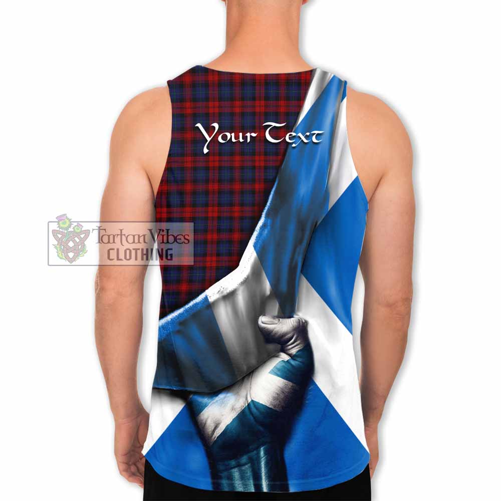 Tartan Vibes Clothing MacLachlan (McLachlan) Tartan Men's Tank Top with Family Crest Scotland Patriotic Style