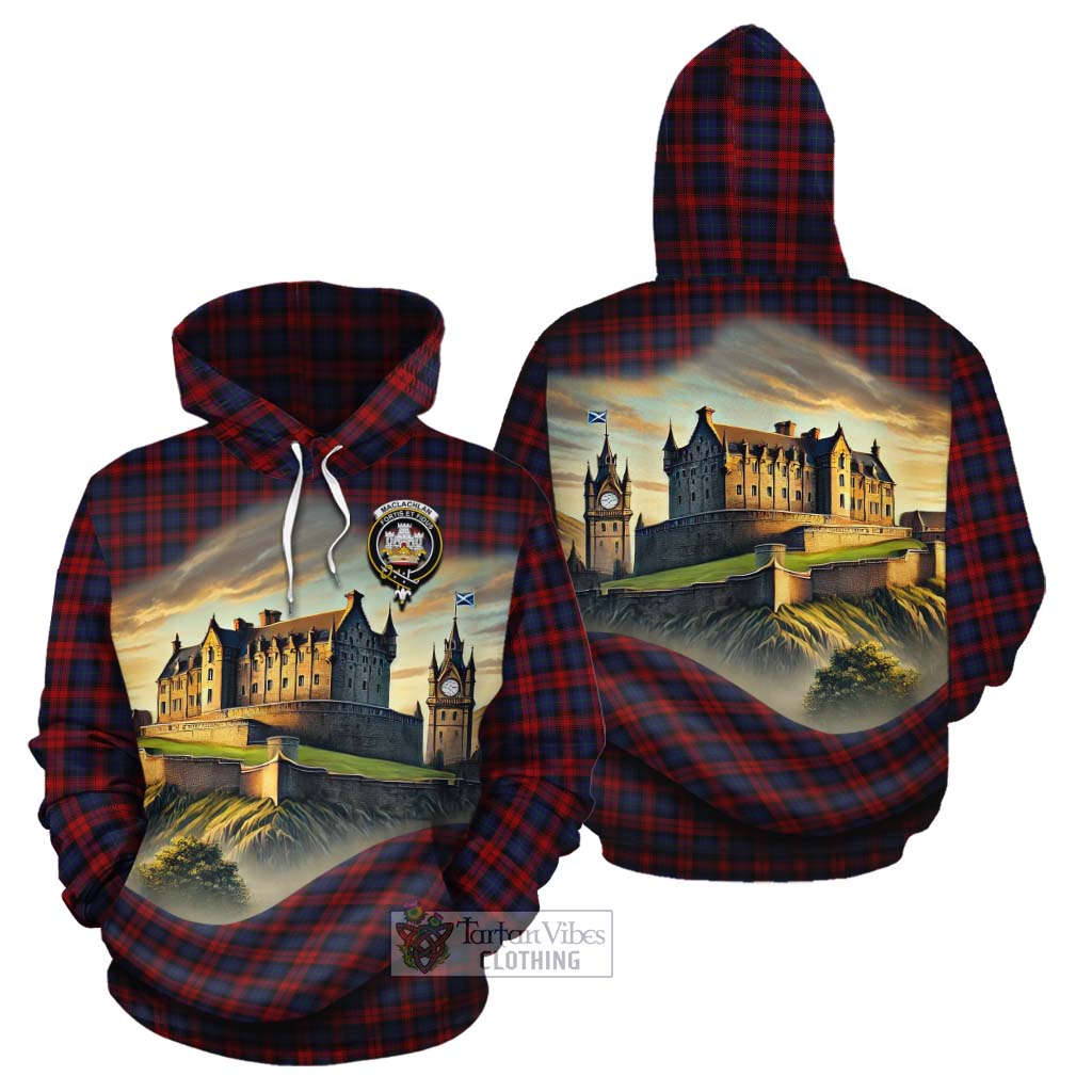 Tartan Vibes Clothing MacLachlan (McLachlan) Tartan Family Crest Cotton Hoodie with Scottish Ancient Castle Style