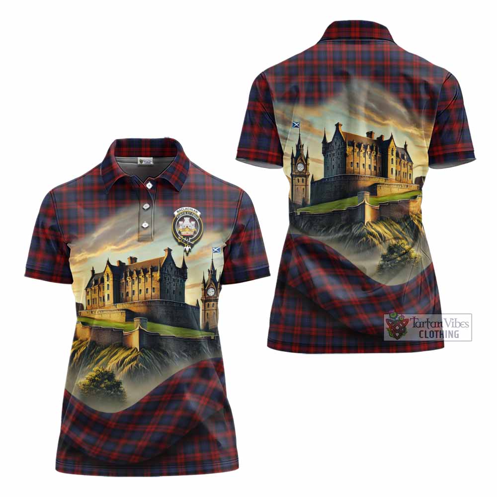 Tartan Vibes Clothing MacLachlan (McLachlan) Tartan Family Crest Women's Polo Shirt with Scottish Ancient Castle Stype