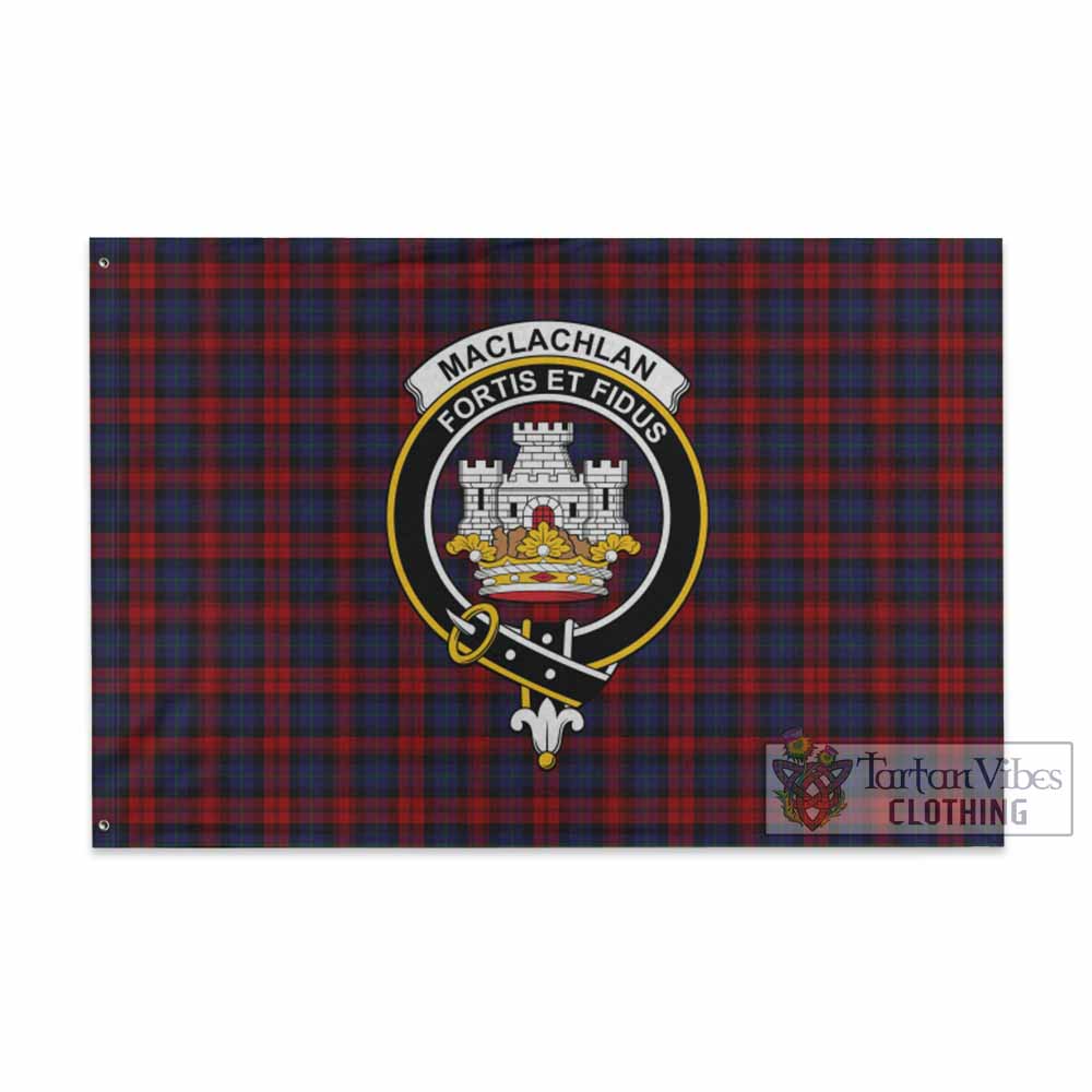 Tartan Vibes Clothing MacLachlan (McLachlan) Tartan House Flag with Family Crest
